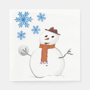 Christmas Paper Napkins, Snowman Napkin