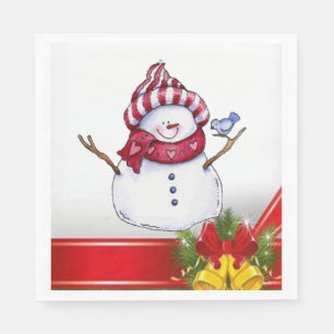 Christmas Paper Napkins, Snowman Napkin
