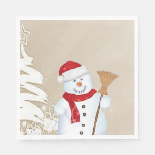 Christmas Paper Napkins, Snowman Napkin