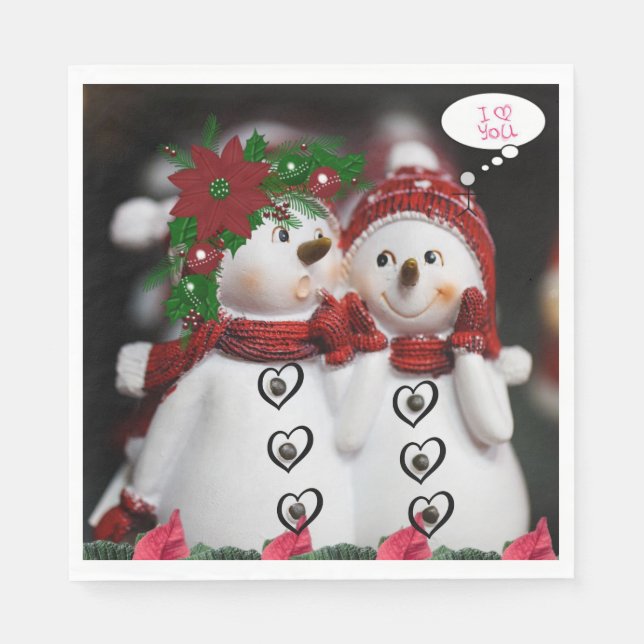 Christmas Paper Napkins, Snowman Napkin (Front)