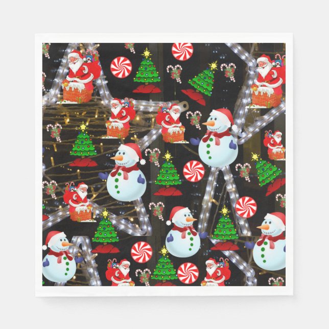 Christmas Paper Napkins, Snowman Napkin (Front)