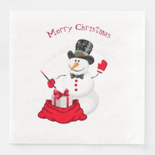 Christmas Paper Napkins-Snowman Napkin