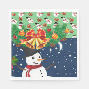 Christmas Paper Napkins, Snowman Napkin