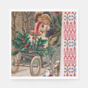 Christmas Paper Napkins, Vintage Napkin
