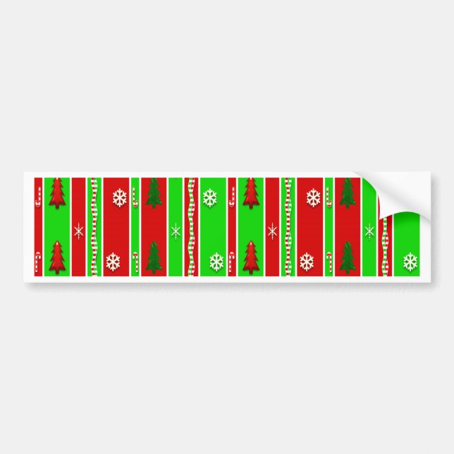 Christmas Paper Pattern Bumper Sticker (Front)