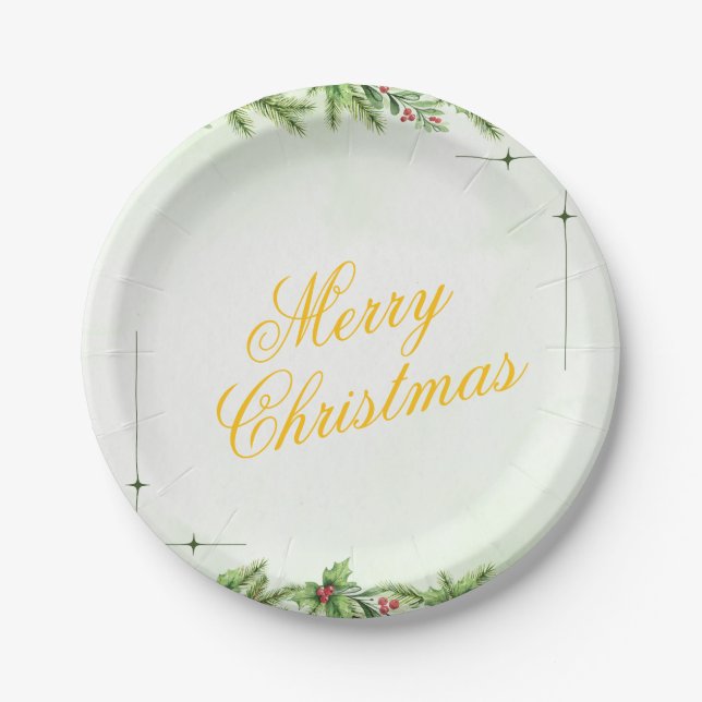 Christmas Paper Plate – Festive Holiday Tableware (Front)