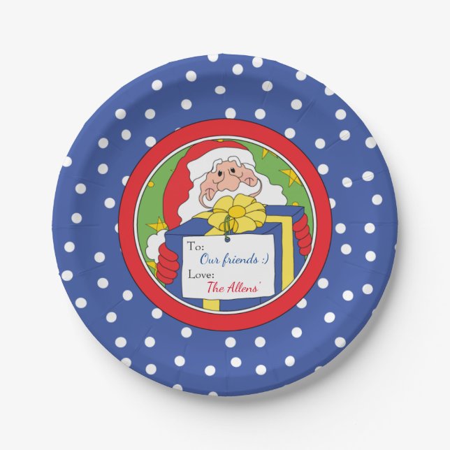 Christmas Paper Plate "Santa" Personalize (Front)