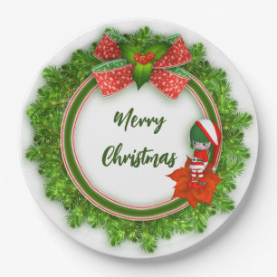 Christmas Paper Plate with Elf