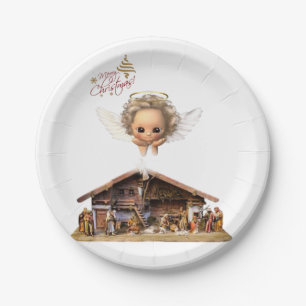 Christmas Paper Plates, Angel, Jesus Christ Paper Plate