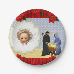 Christmas Paper Plates, Angel, Jesus Christ Paper Plate