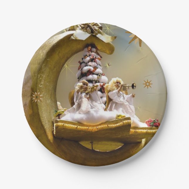 Christmas Paper Plates, Angel Plate (Front)