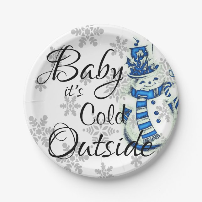 Christmas Paper Plates, Baby it's Cold Outside  Paper Plate (Front)