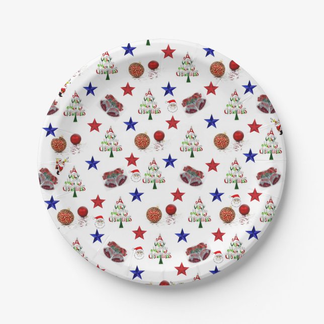 Christmas Paper Plates, Christmas Tree Paper Plate (Front)
