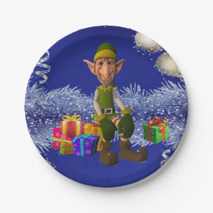 Christmas Paper Plates, Elf Paper Plate