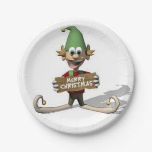 Christmas Paper Plates, Elf Paper Plate