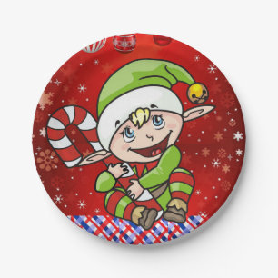 Christmas Paper Plates, Elf Plate