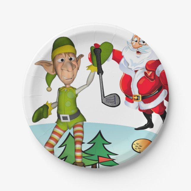 Christmas Paper Plates, Elf Plate (Front)