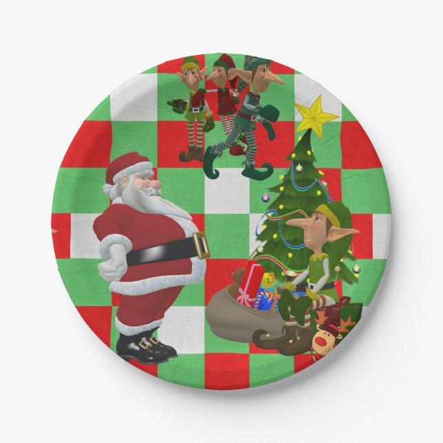 Christmas Paper Plates, Elf Plate (Front)