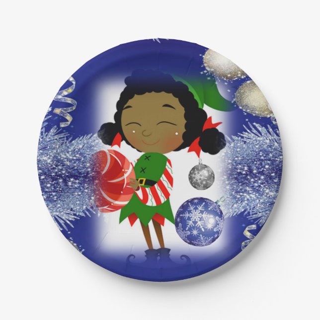 Christmas Paper Plates, Elf Plate (Front)