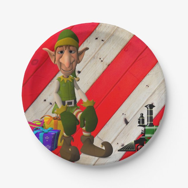 Christmas Paper Plates, Elf Plate (Front)