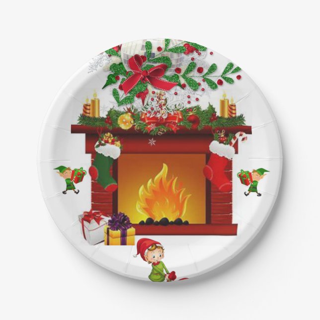 Christmas Paper Plates, Elf Plate (Front)