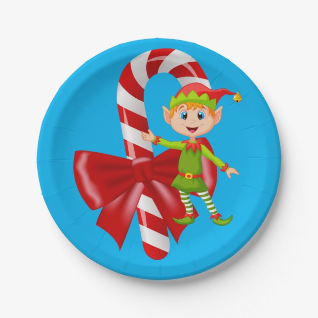 Christmas Paper Plates, Elf Plate (Front)