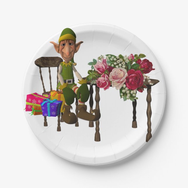 Christmas Paper Plates, Elf Plate (Front)