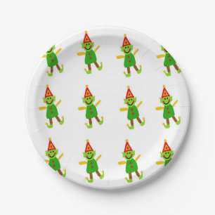 Christmas Paper Plates, Merry Christmas Elf Plate