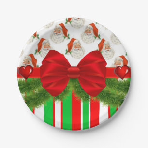 Christmas Paper Plates, Merry Christmas Santa Paper Plate