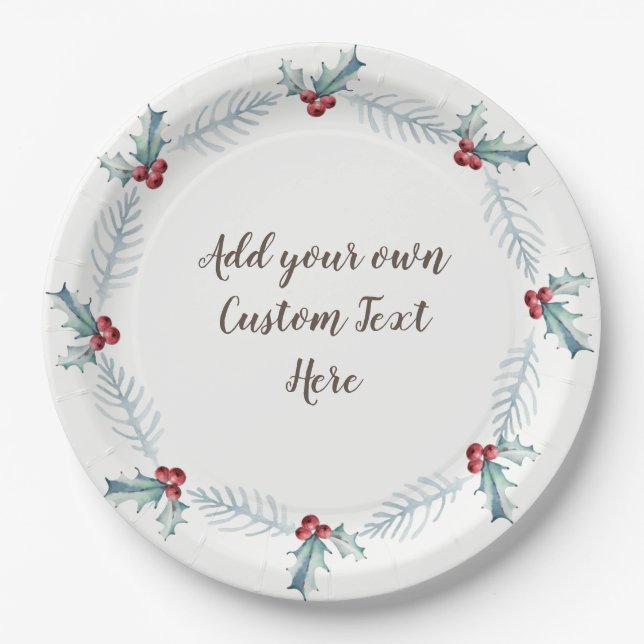 Christmas paper plates, Personalized by you Plate (Front)