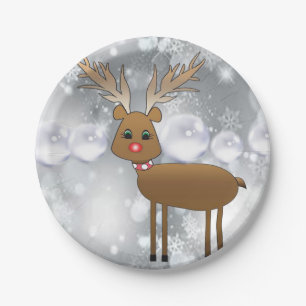 Christmas Paper Plates, Reindeer Paper Plate