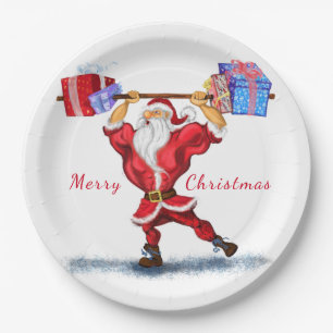 Christmas Paper Plates Santa Claus with Gifts