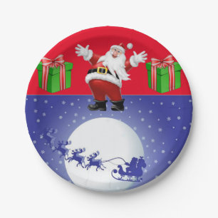 Christmas Paper Plates, Santa Plate