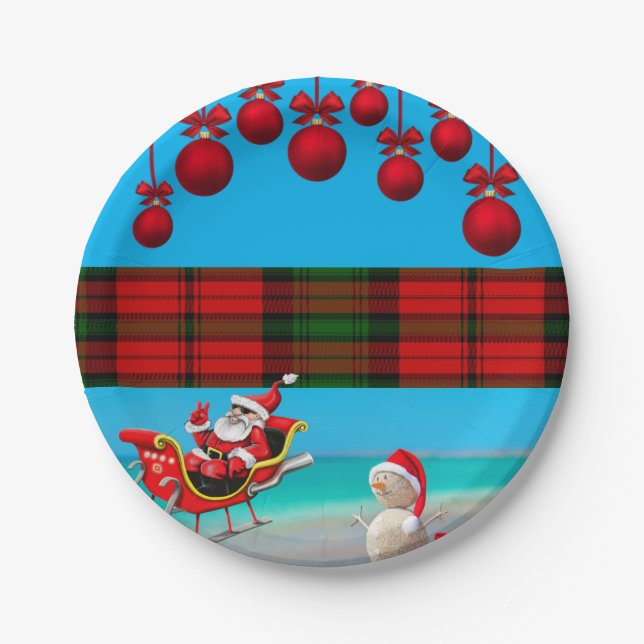 Christmas Paper Plates, Snowman Paper Plate (Front)
