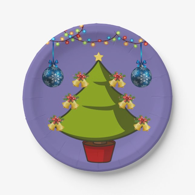 Christmas Paper Plates, Tree Plate (Front)