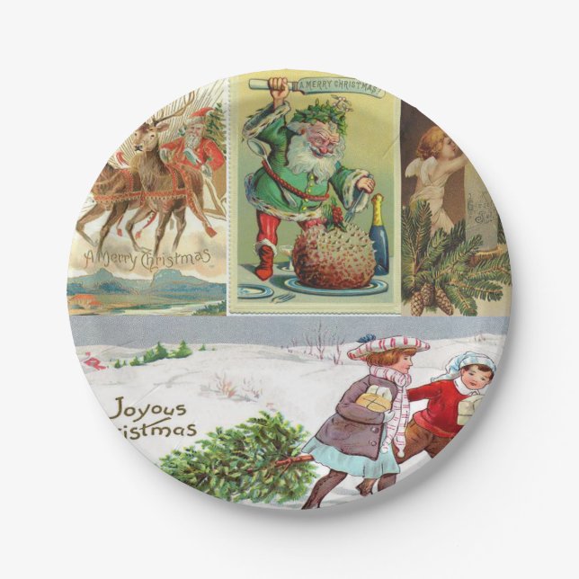Christmas Paper Plates, Vintage Paper Plate (Front)