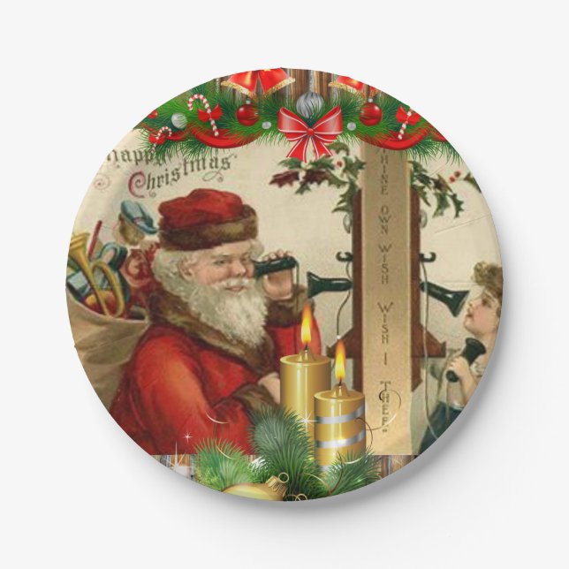 Christmas Paper Plates, Vintage Paper Plate (Front)