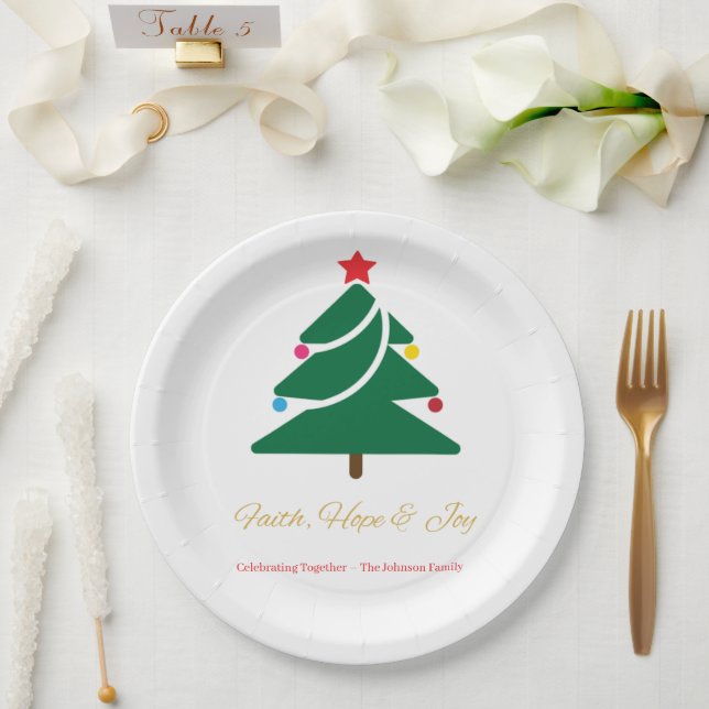 Christmas Paper Plateswith Holiday Motifs Plate (Wedding)