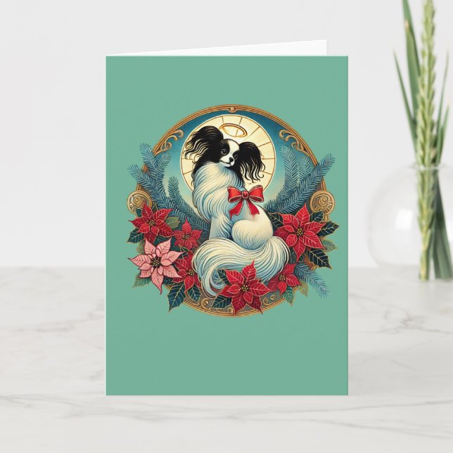 Christmas Papillon                                 Card (Front)