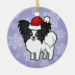 Christmas Papillon Ceramic Ornament