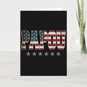Christmas Papou Father's Day American Flag 4th Of  Card