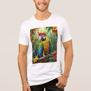 Christmas Parrot As Santa Claus-76349 Tri-Blend Shirt