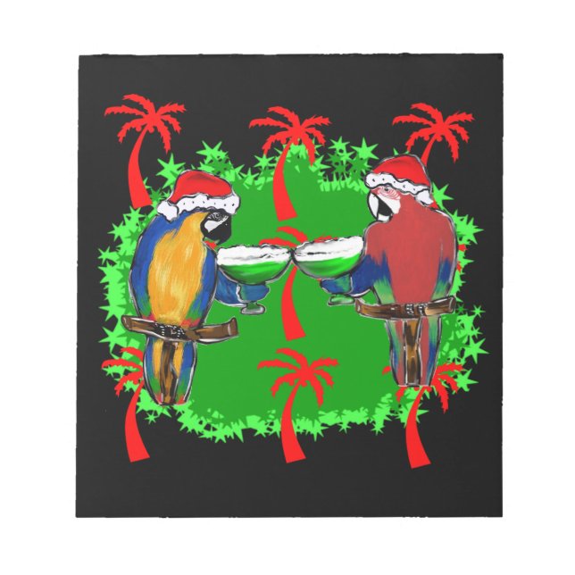 CHRISTMAS PARROTS NOTEPAD (Front)
