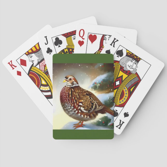Christmas Partridge (1) Playing Cards (Back)