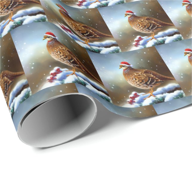 Christmas Partridge 2 Wrapping Paper (Roll Corner)