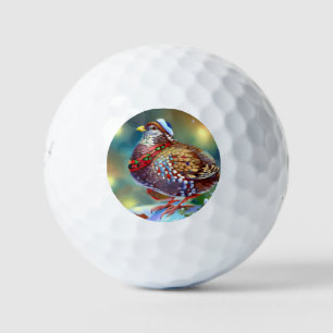 Christmas Partridge (4) Golf Balls