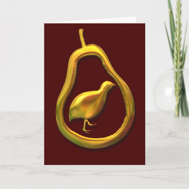 Christmas Partridge In a Pear Holiday Card (Front)