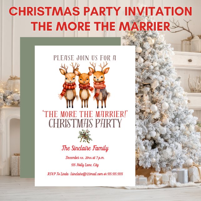 Christmas Party At Home The More The Marrier Invitation (Christmas Party At Home The More The Marrier Invitation)