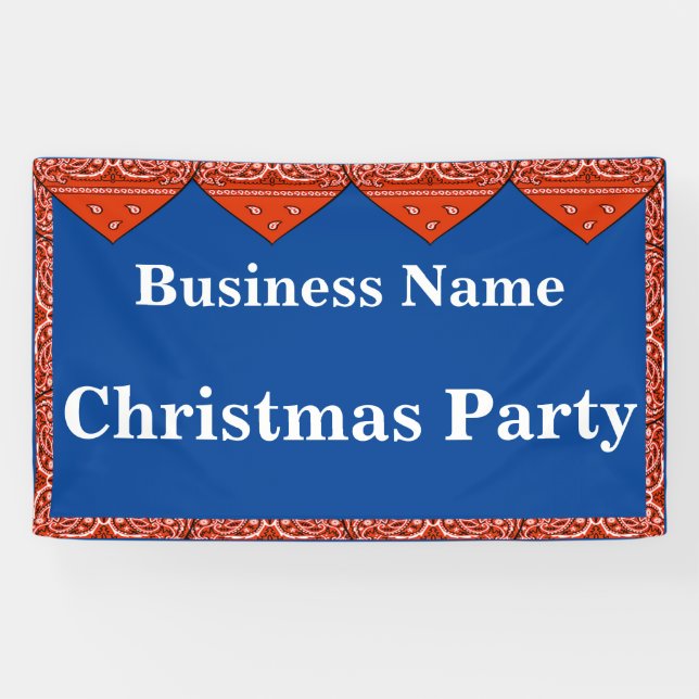 Christmas Party Banner Red Bandana (Horizontal)
