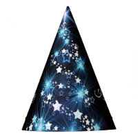 Christmas Party Blue Tree Shiny Black Elegant